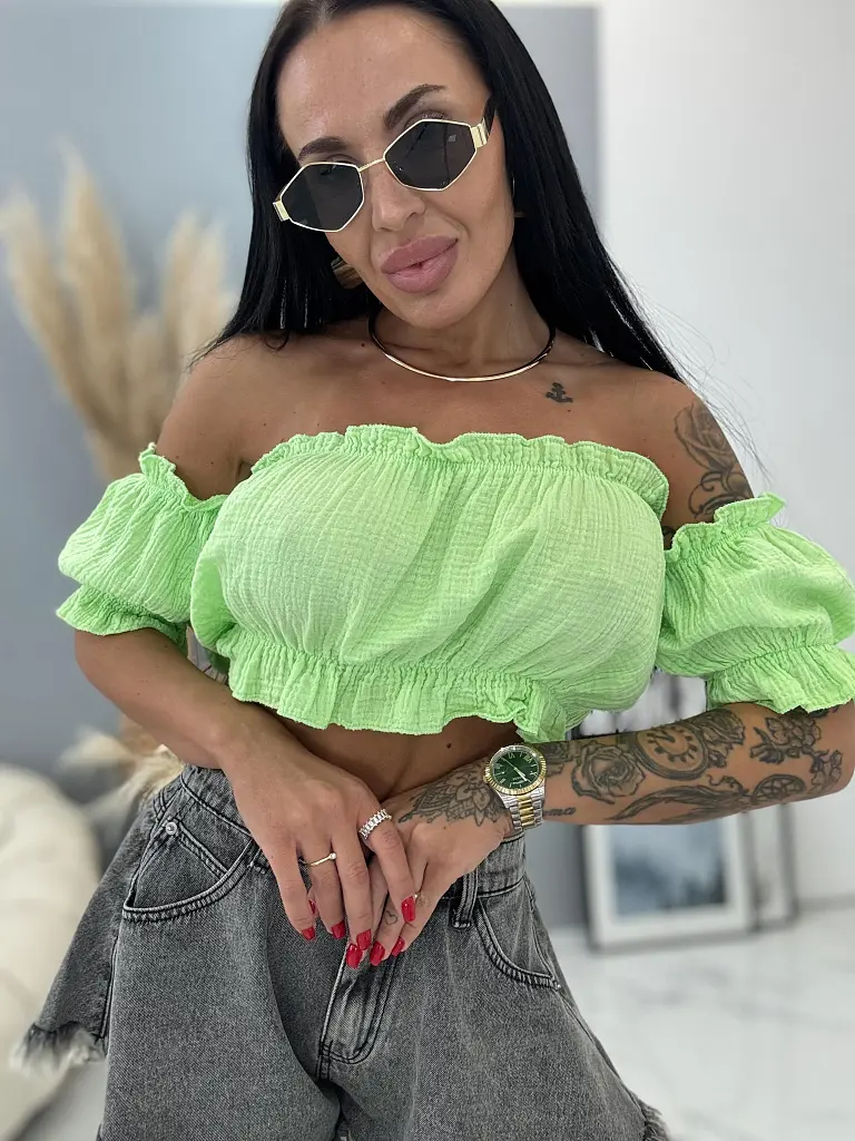 Zelený crop top Mia