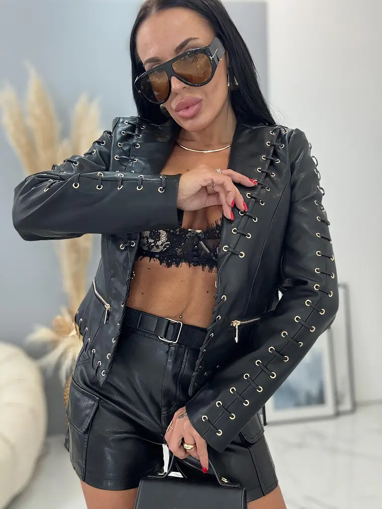 Extravagantná koženková bunda TRENDY