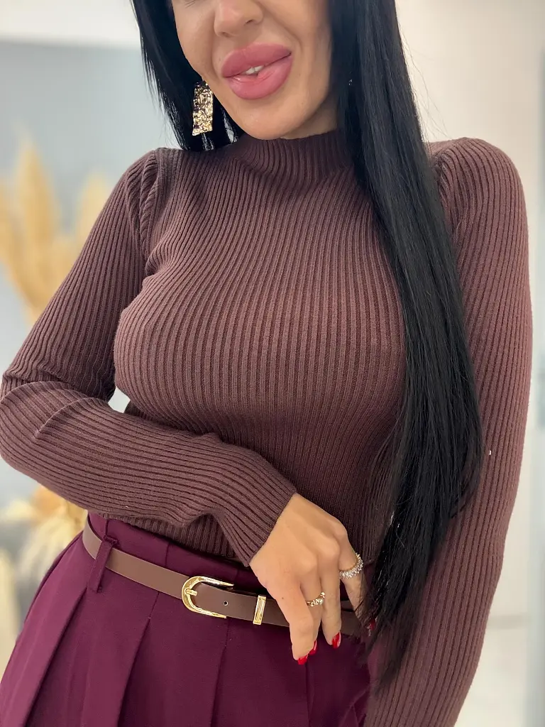 Rebrovaný crop pulóver KATRYN - next