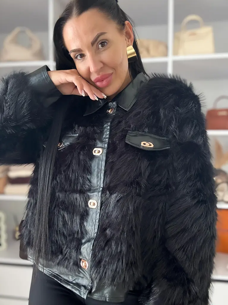 Koženková kožušinová bunda HAWA - next