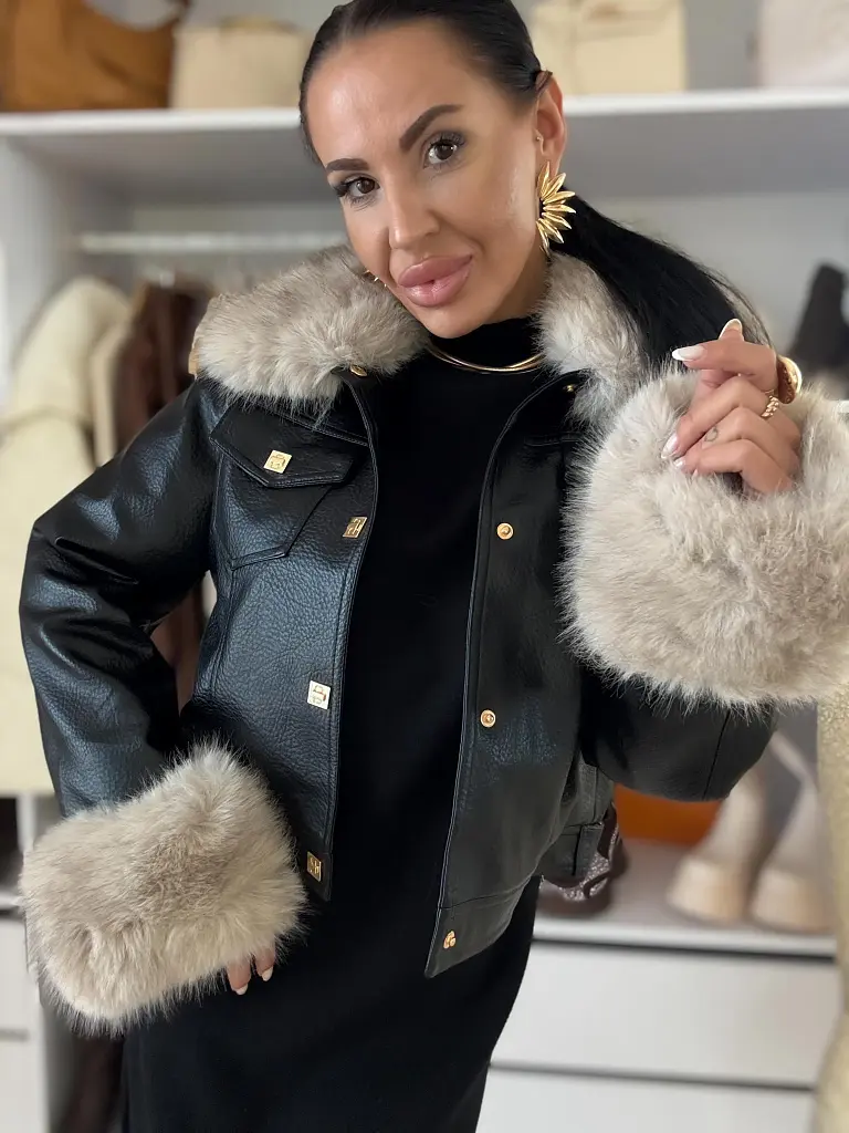 Kožená bunda s kožušinou ANGELLA