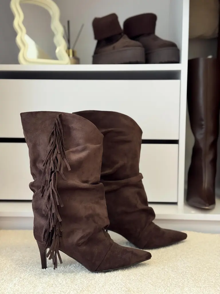 Semišové vysoké čižmy DINAY- - next