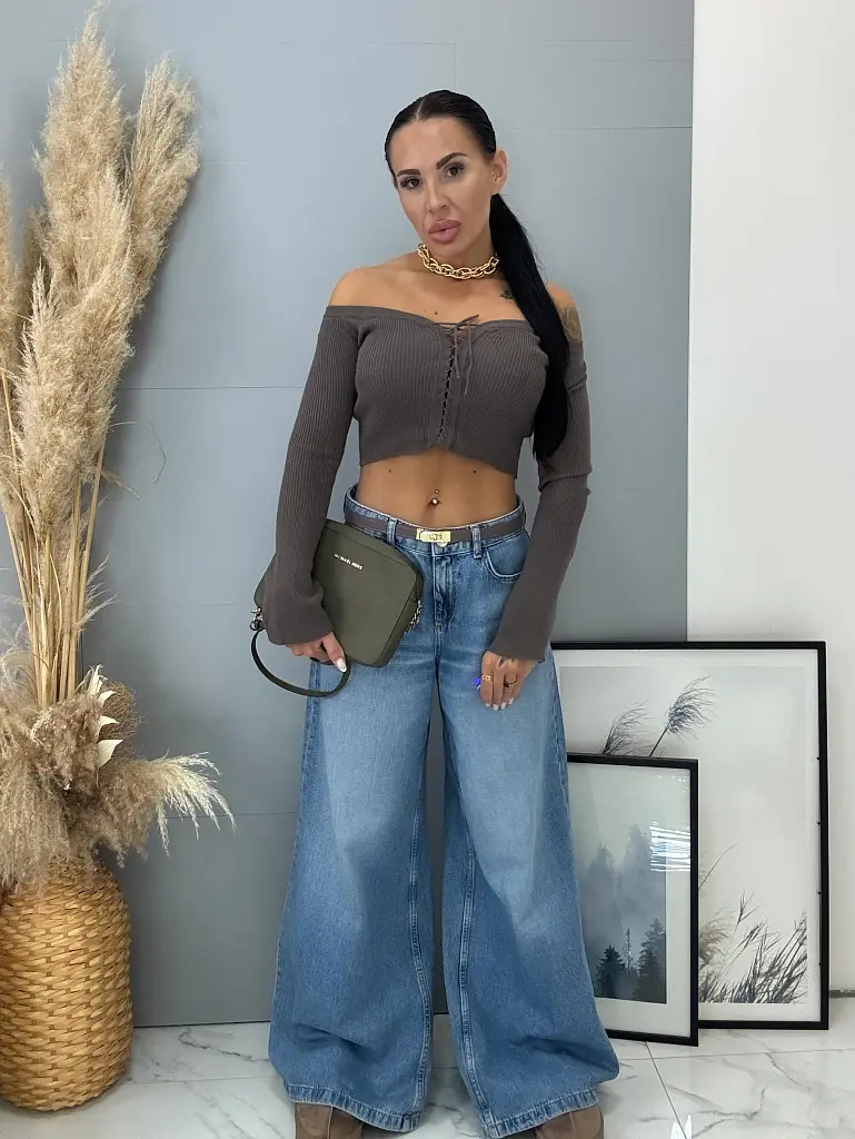 Pletený crop top BELONA - next