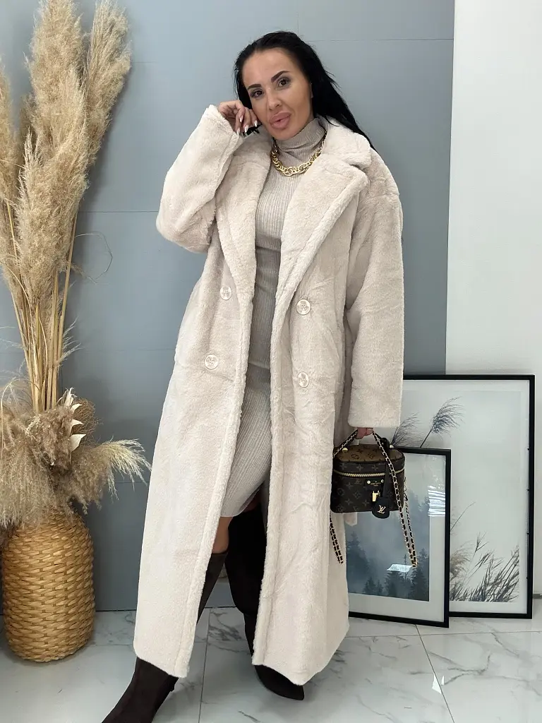 Dlhá kožušinková bunda s opaskom MEMORY+ - next