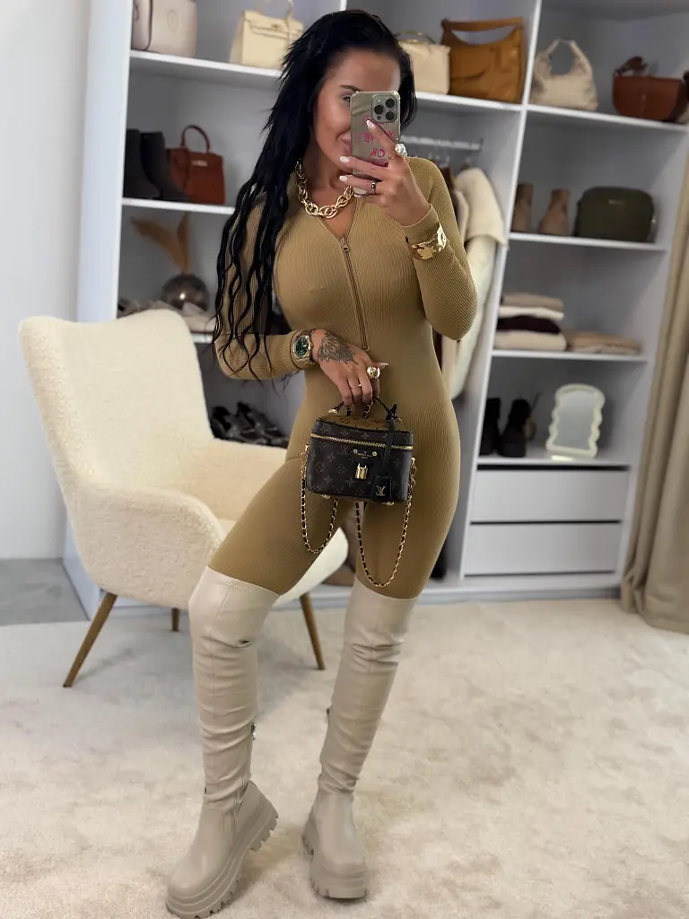 Béžové čižmy nad kolená SHEIRA+ - next