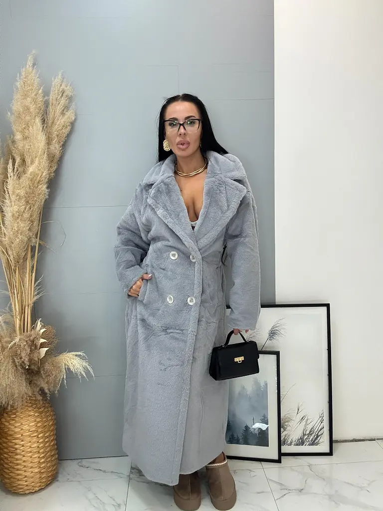 Dlhá kožušinková bunda s opaskom MEMORY+ - next