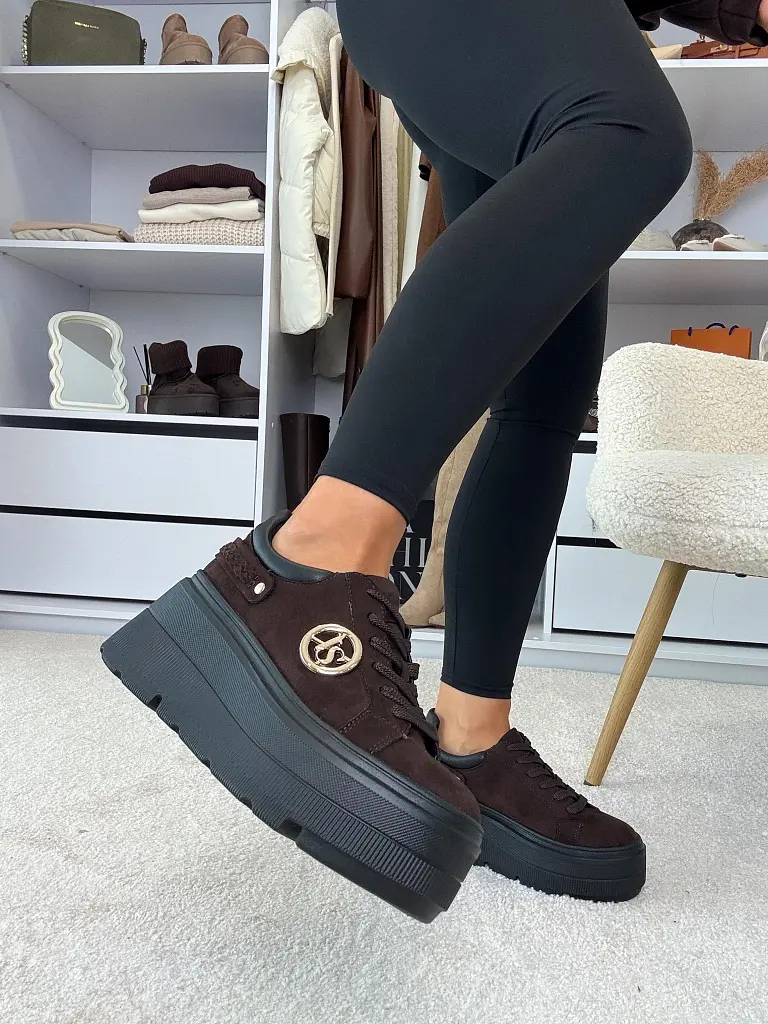 Platformové semišové dámske tenisky PARIA