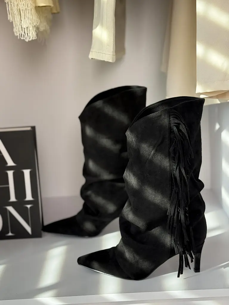 Semišové vysoké čižmy DINAY - next