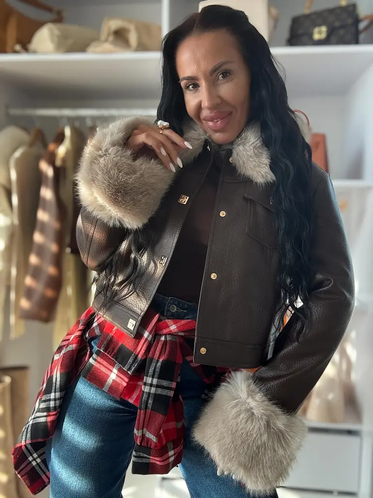 Kožená bunda s kožušinou ANGELLA - next