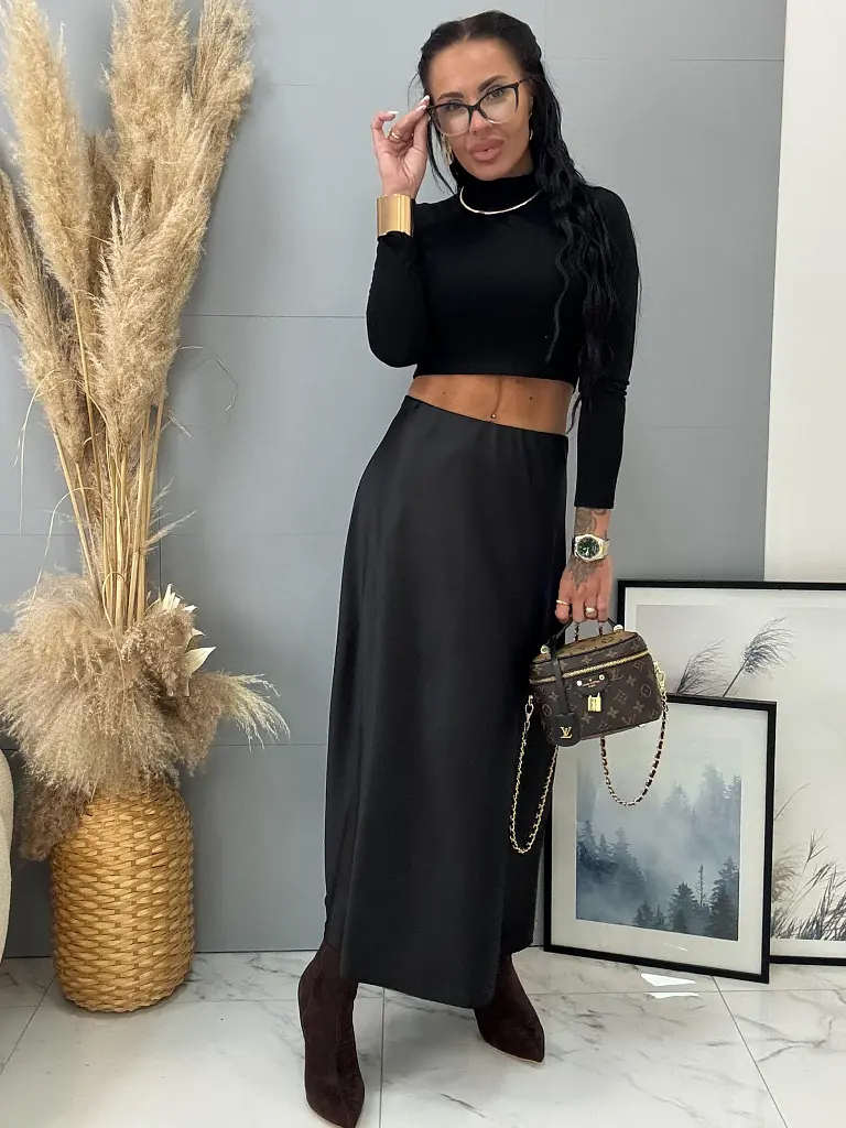 Dlhá saténová sukňa s gumeným pásom THALASSA+ - next