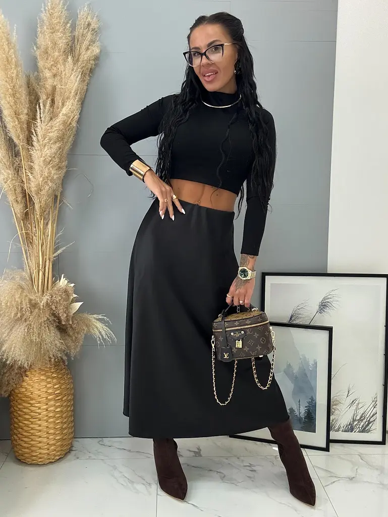 Dlhá saténová sukňa s gumeným pásom THALASSA+