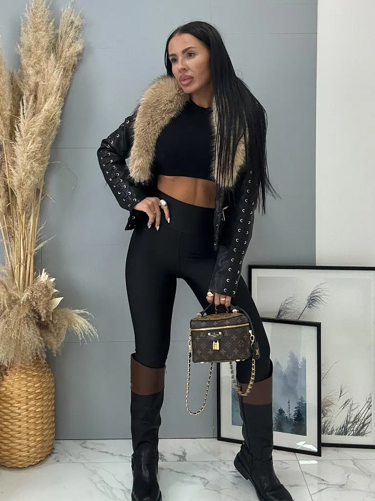 Kožená bunda s kožušinou MELISSA