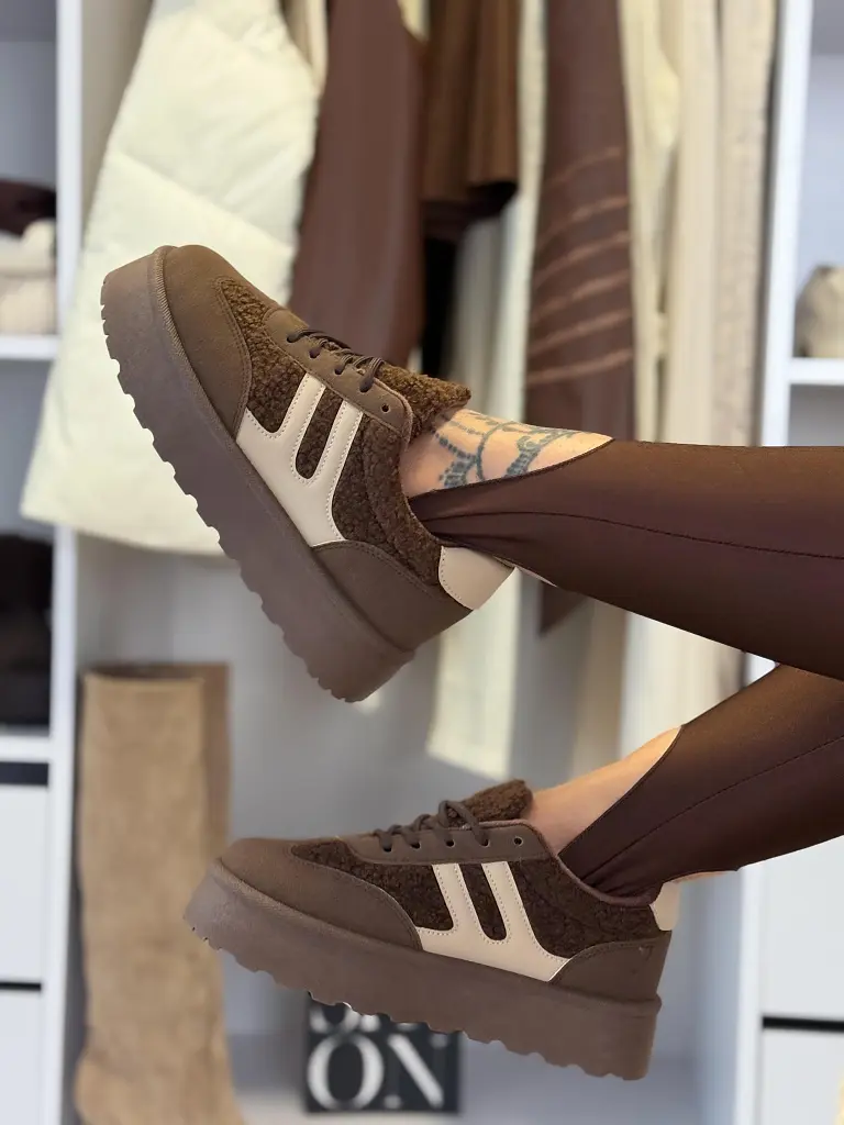 Platformové teddy tenisky SATINA