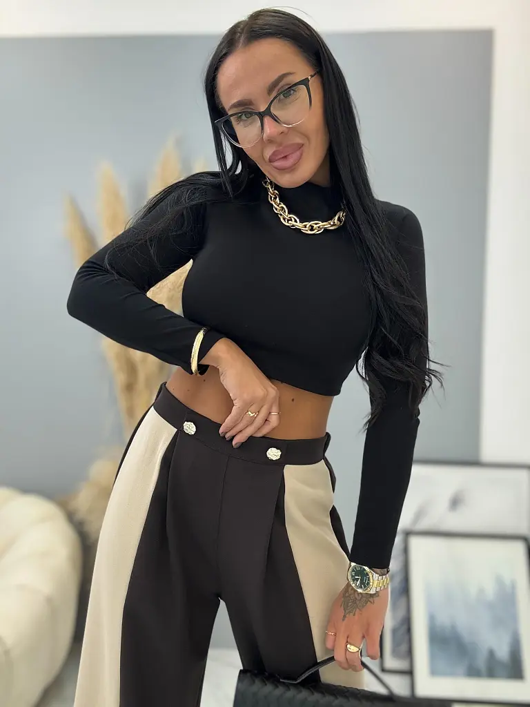 Dámske hnedé zvonové nohavice SIDNEY - next