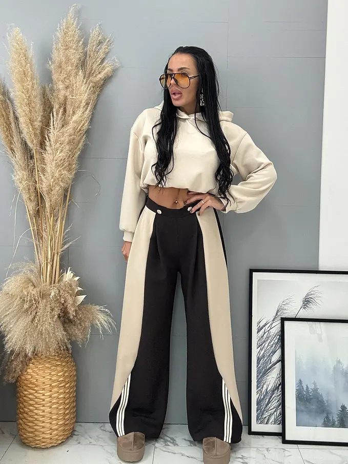 Dámske čierne zvonové nohavice SIDNEY