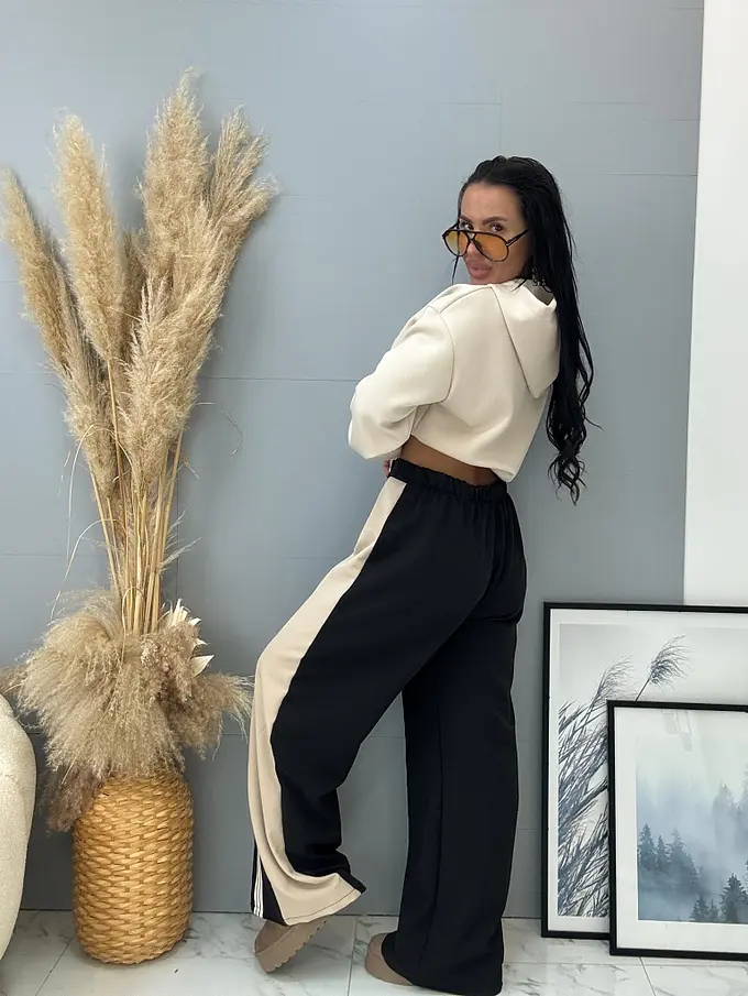 Dámske čierne zvonové nohavice SIDNEY