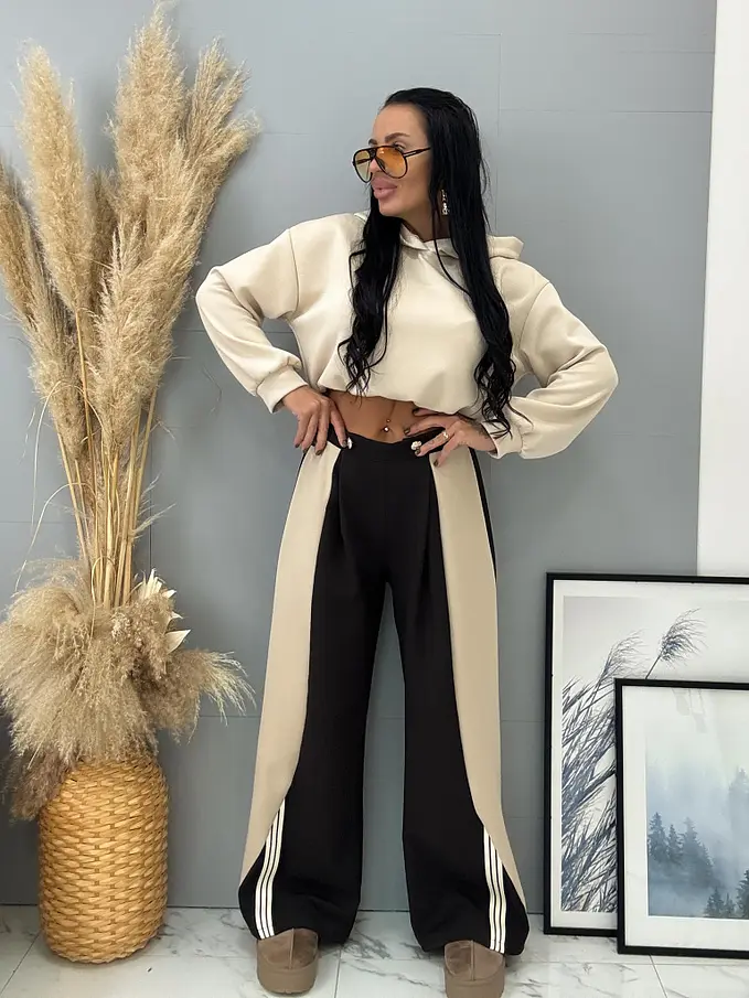 Dámske čierne zvonové nohavice SIDNEY