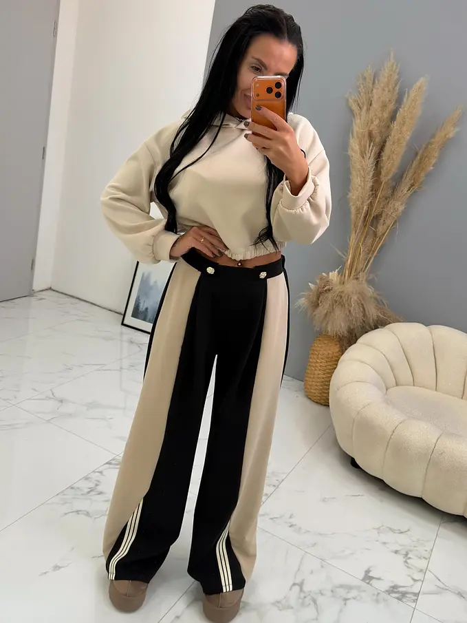 Dámske čierne zvonové nohavice SIDNEY