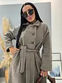 Sivý kabát s opaskom SNUVIA