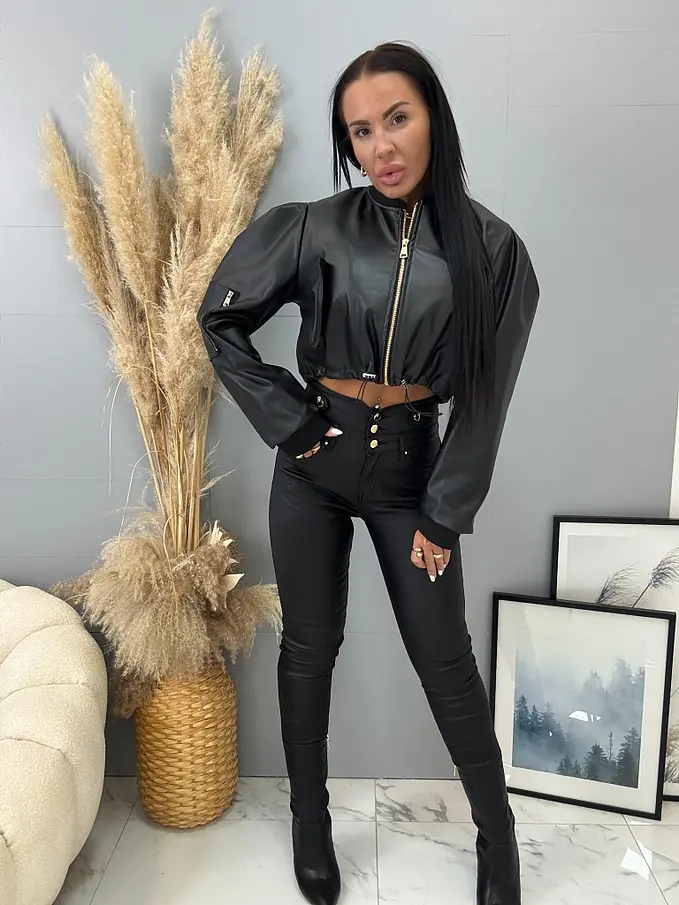 Koženkové slim nohavice SERAVA