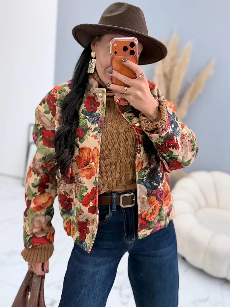 Kvetovaná bomber bunda RAHILA