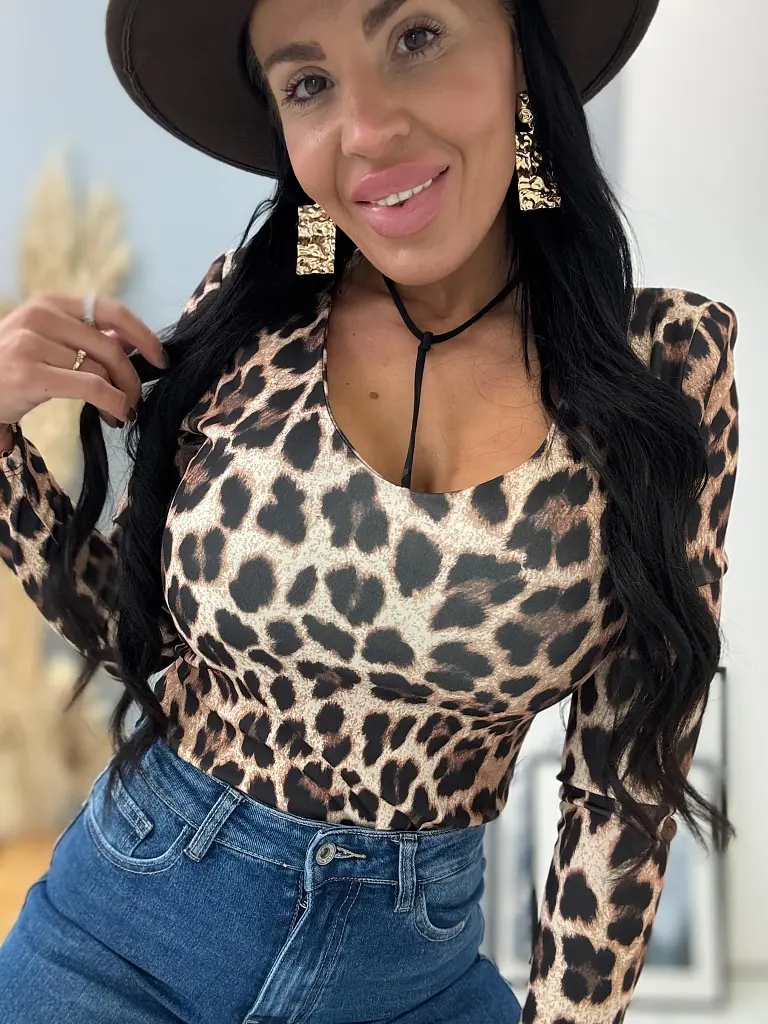 Body s leopardím vzorom a vypchávkami NEVEA