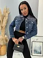 Denim crop kabát s kamienkami SARA
