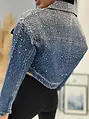 Denim crop kabát s kamienkami SARA