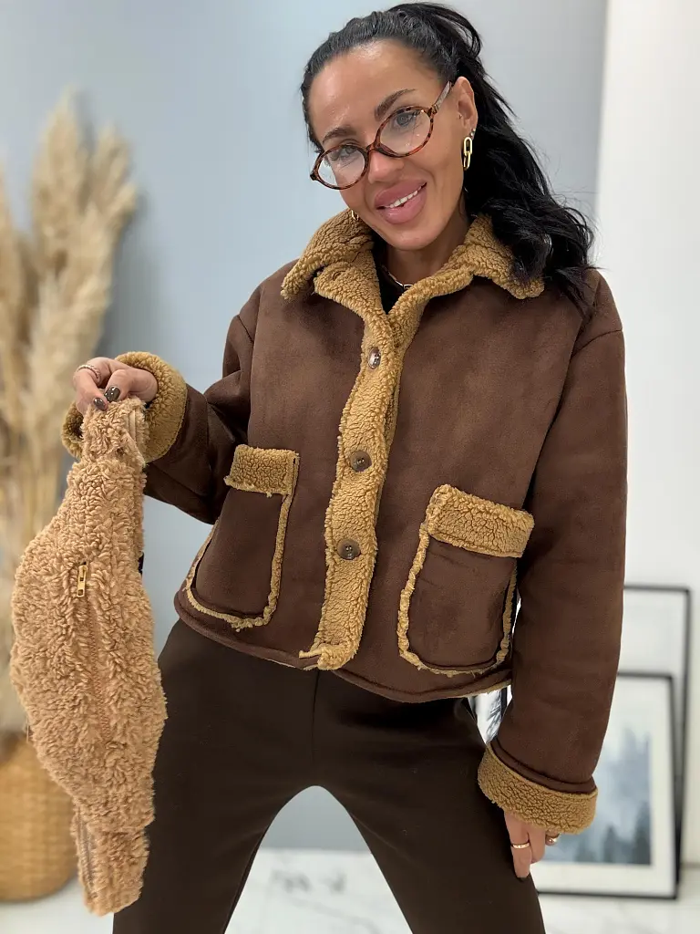 Velúrová bunda s detailmi z kožušiny AMBER - next