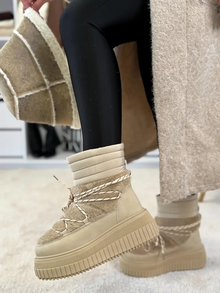 Členkové šnúrovacie čižmy LEANA