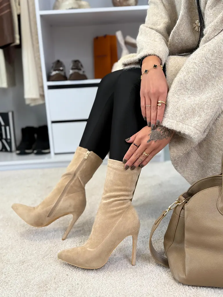 Béžové členkové čižmy ASMA-