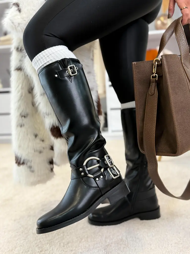 Čierne vysoké čižmy KACEY - next