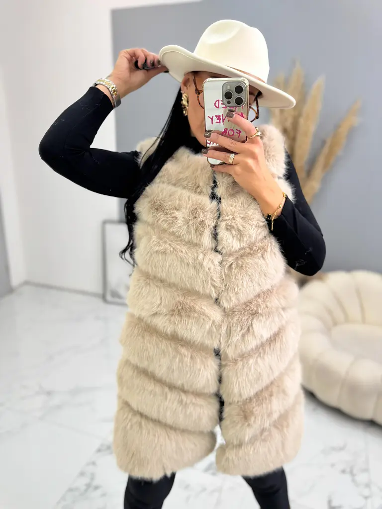 Kožená vesta s kožušinou PENNIA