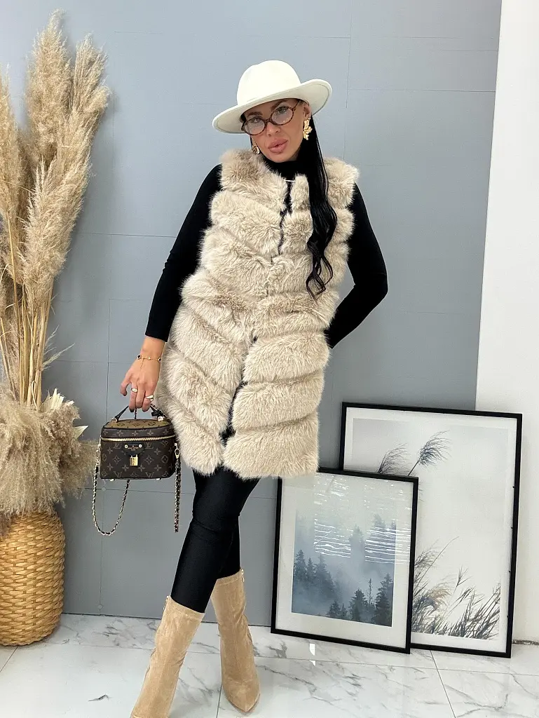 Kožená vesta s kožušinou PENNIA