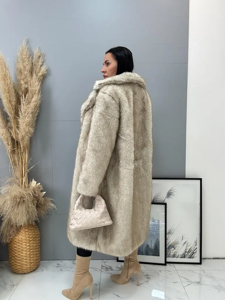 Kožušinová bunda s opaskom MIRANA