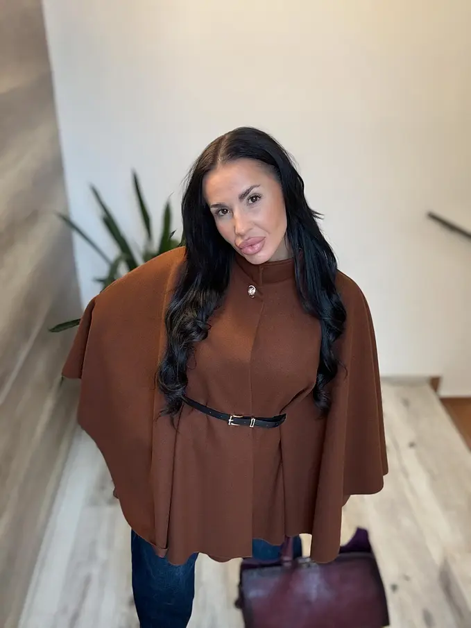 Dámske pončo s opaskom FARELLA