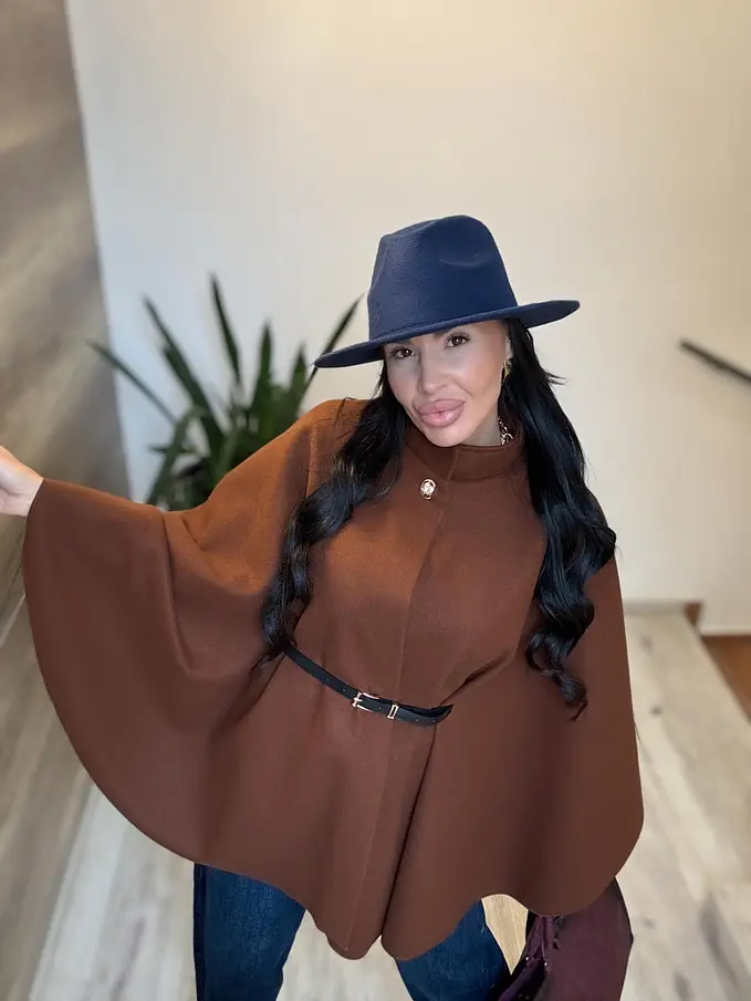 Dámske pončo s opaskom FARELLA