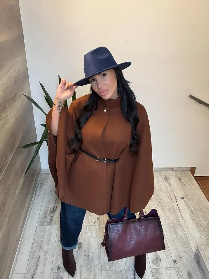 Dámske pončo s opaskom FARELLA