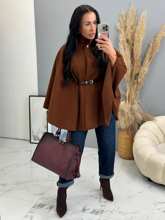 Dámske pončo s opaskom FARELLA