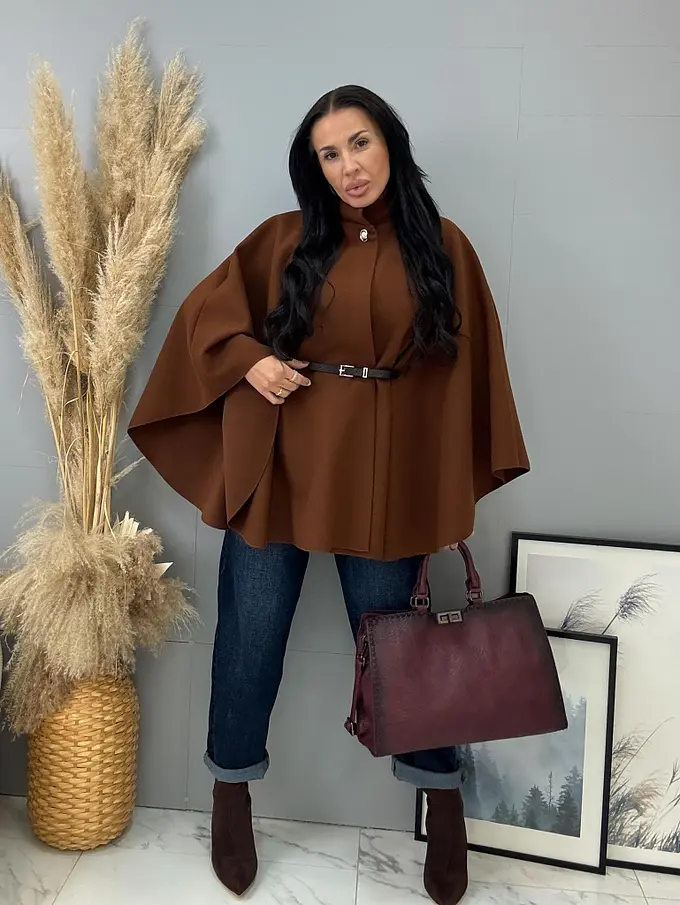 Dámske pončo s opaskom FARELLA