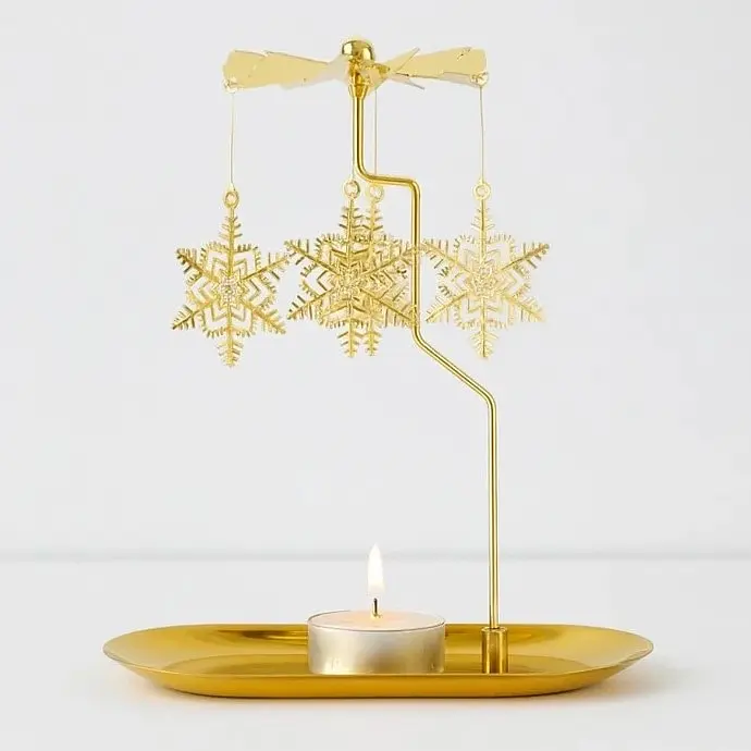 Vianočný rotačný svietnik - snehovými vločkami