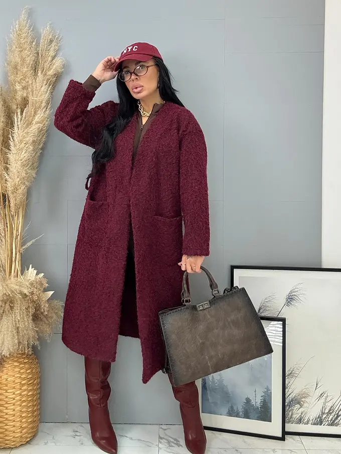 Bordové vysoké čižmy LILOU