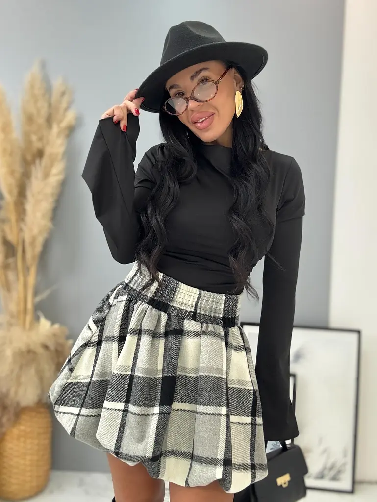 Károvaná balónová sukňa s gumeným pásom DASHNA+ - next