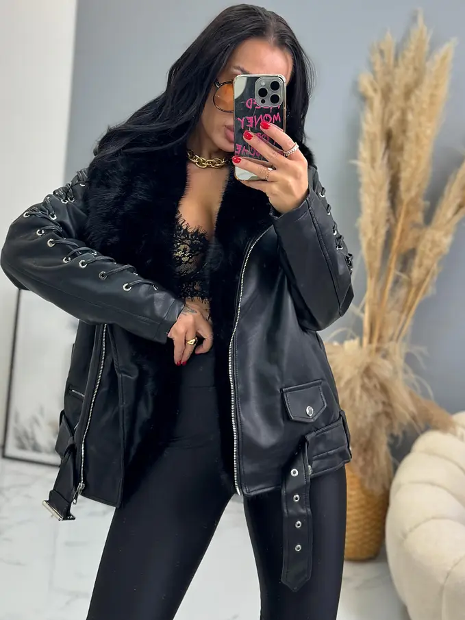 Kožená bunda s kožušinou MARINI