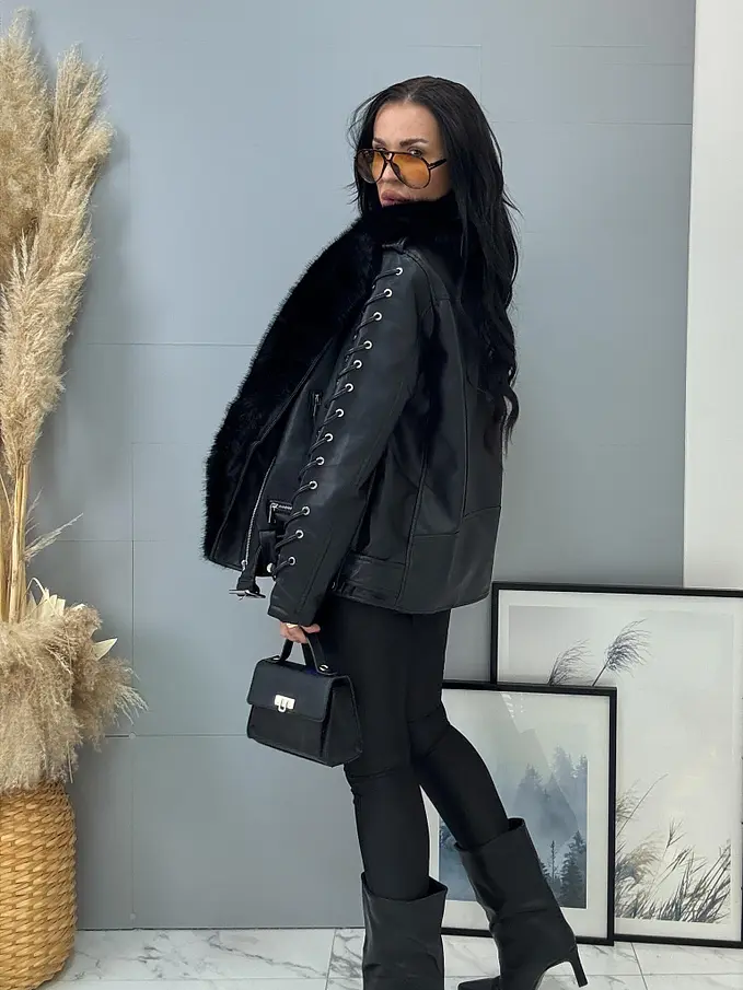 Kožená bunda s kožušinou MARINI