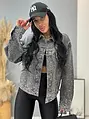 Dámska denim bunda s kamienkami SHELBY