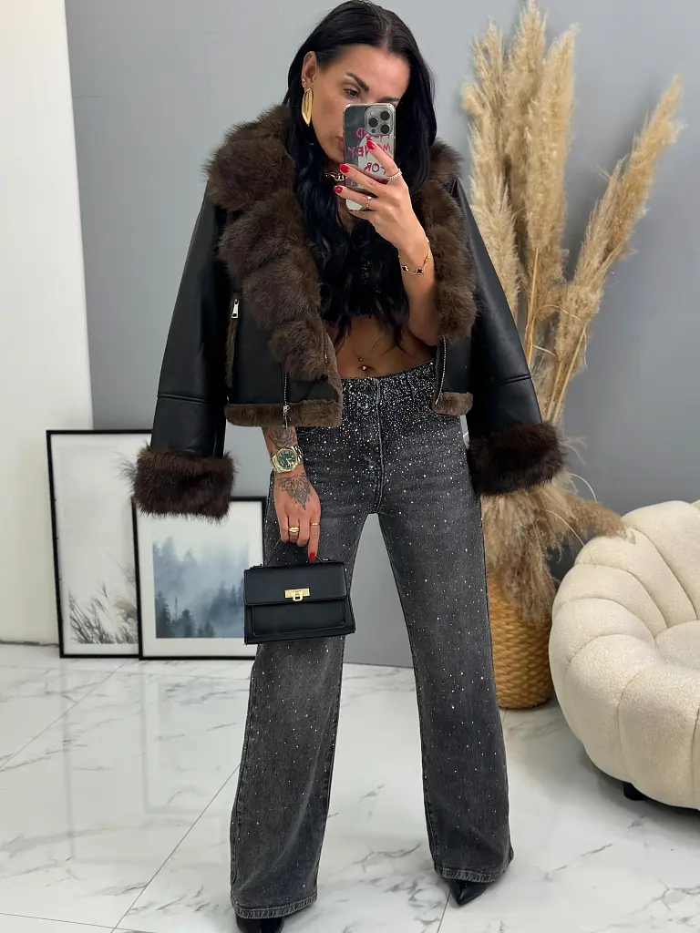 Wide-leg rifle s kamienkami SHELBY