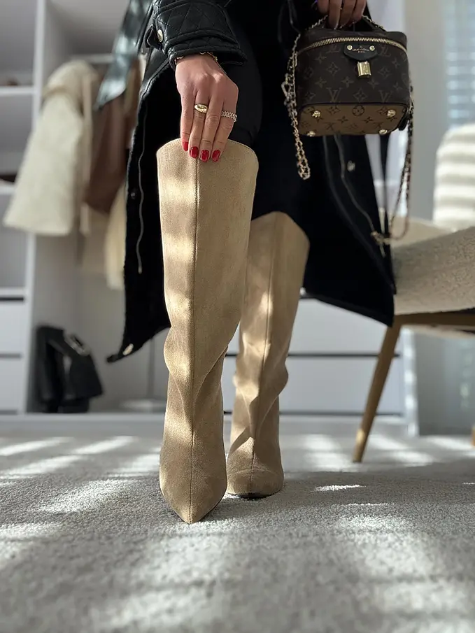 Semišové vysoké čižmy EMYLIA