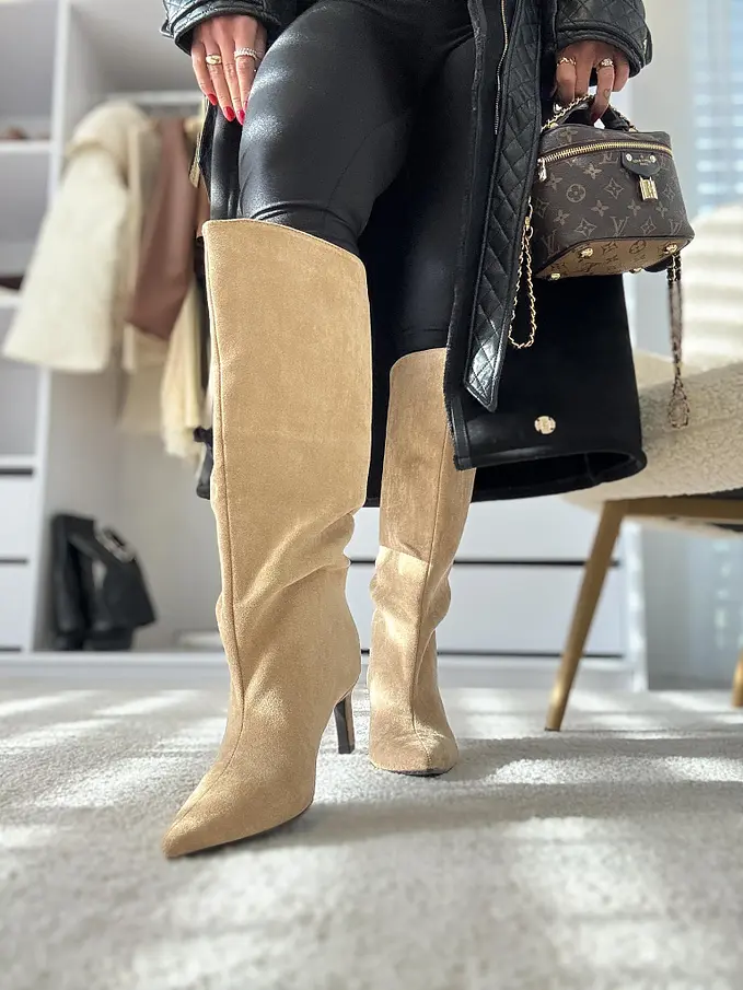 Semišové vysoké čižmy EMYLIA