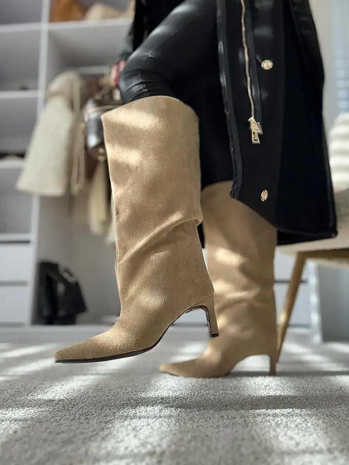 Semišové vysoké čižmy EMYLIA